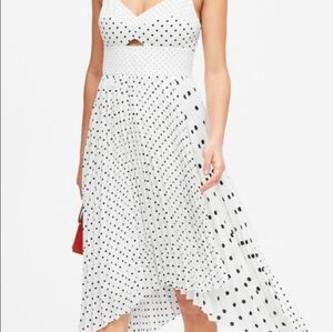 NWT Banana Republic Black & White Asymmetrical Polka Dot Dress Size 12